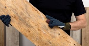 Schimmel von Holz entfernt