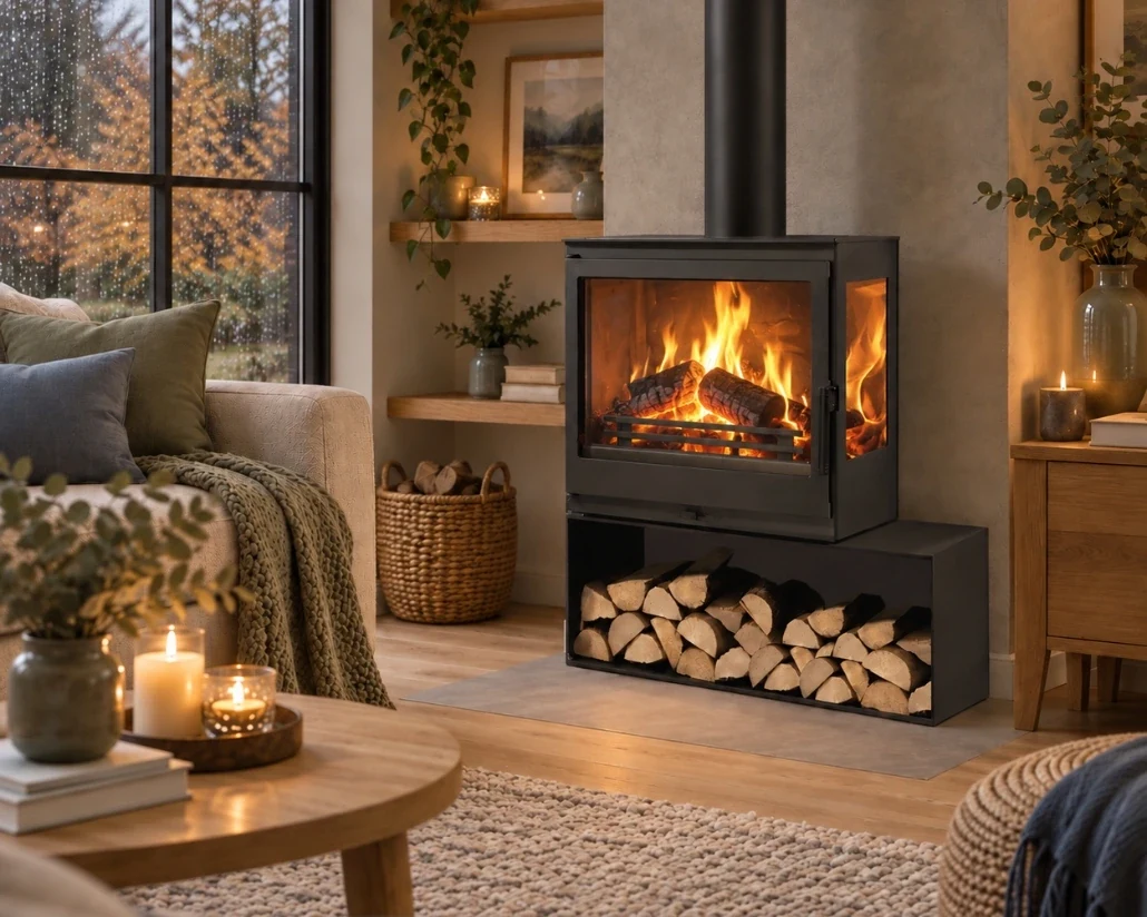 Kaminofen oder Kamin: PANADERO Kaminofen im Wohnzimmer